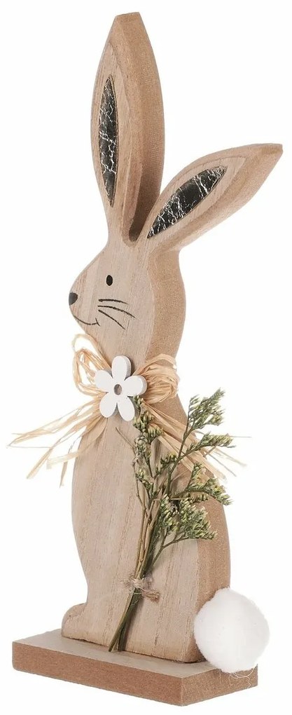 Decorațiune Iepuraș mic din lemn, 7 x 4 x 20 cm