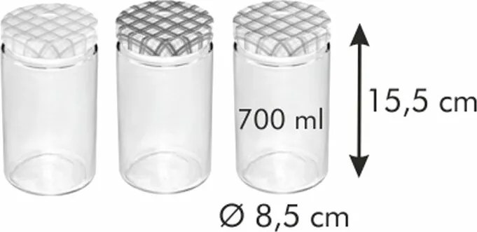 Set 3 borcane conservare Tescoma DELLACASA, 0,7 l, 700 ml