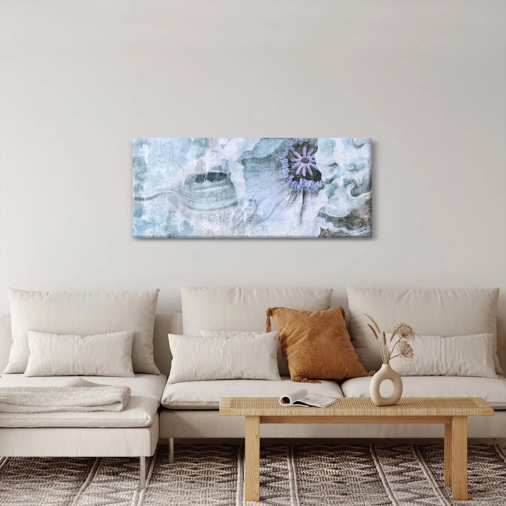Tablou - Frescă florală pe un perete de cărămidă (120x50 cm)