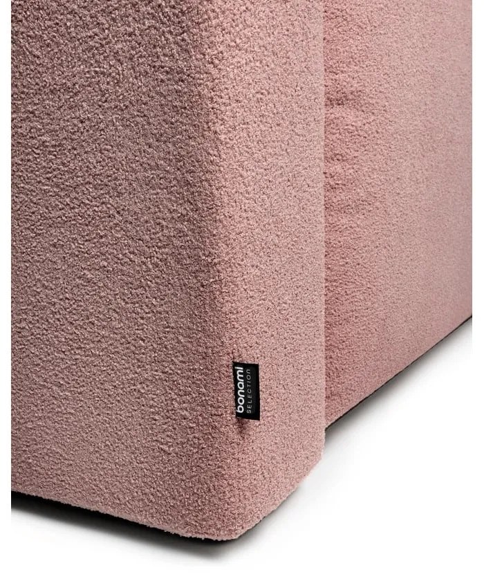 Colțar roz deschis extensibil cu tapițerie din țesătură bouclé (cu colț pe partea dreaptă) Quinoa – Bonami Selection