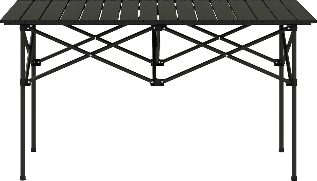 Outsunny Masă de camping pliabilă cu blat rulabil, masă de grădină din aluminiu 2 persoane 95 x 55 cm Negru | Aosom Romania