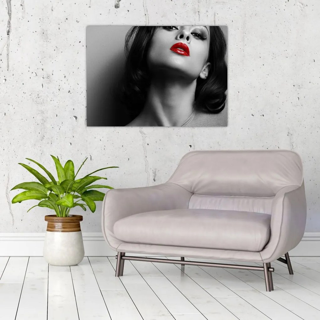 Tablou - Portretul unei femei cu ruj roșu (70x50 cm)