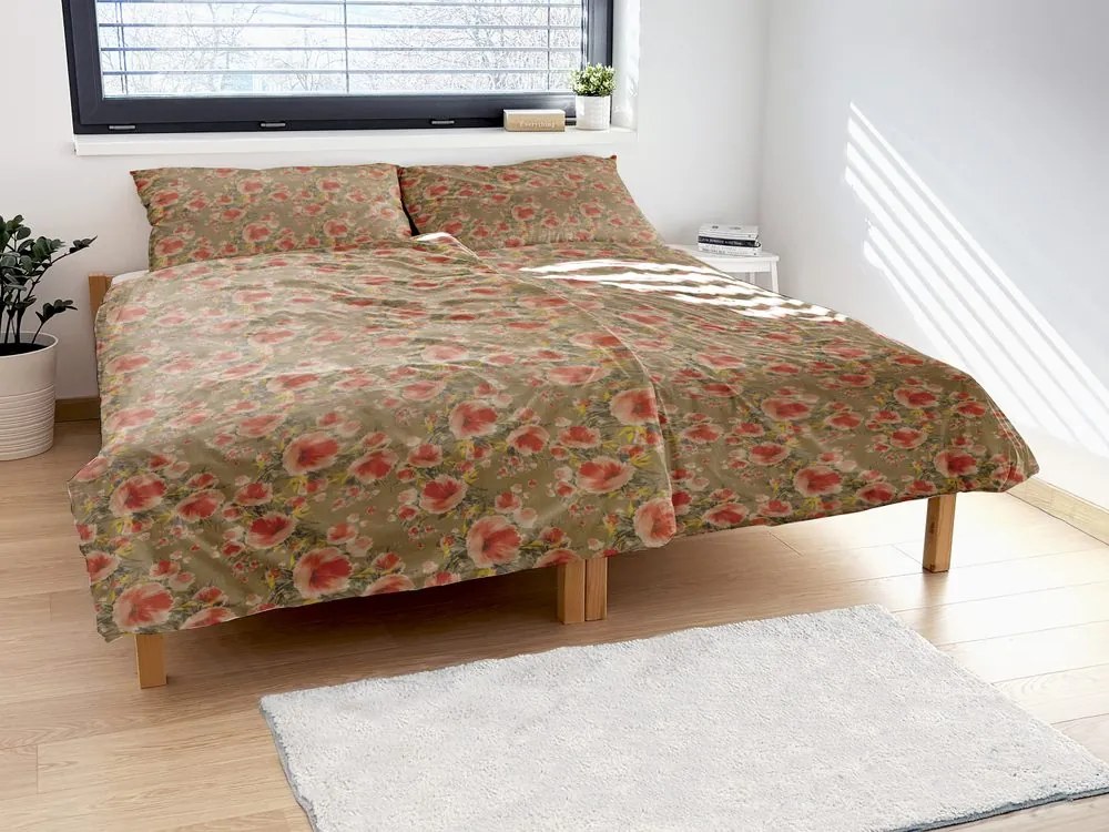 Lenjerie de pat creponată Flori Mici