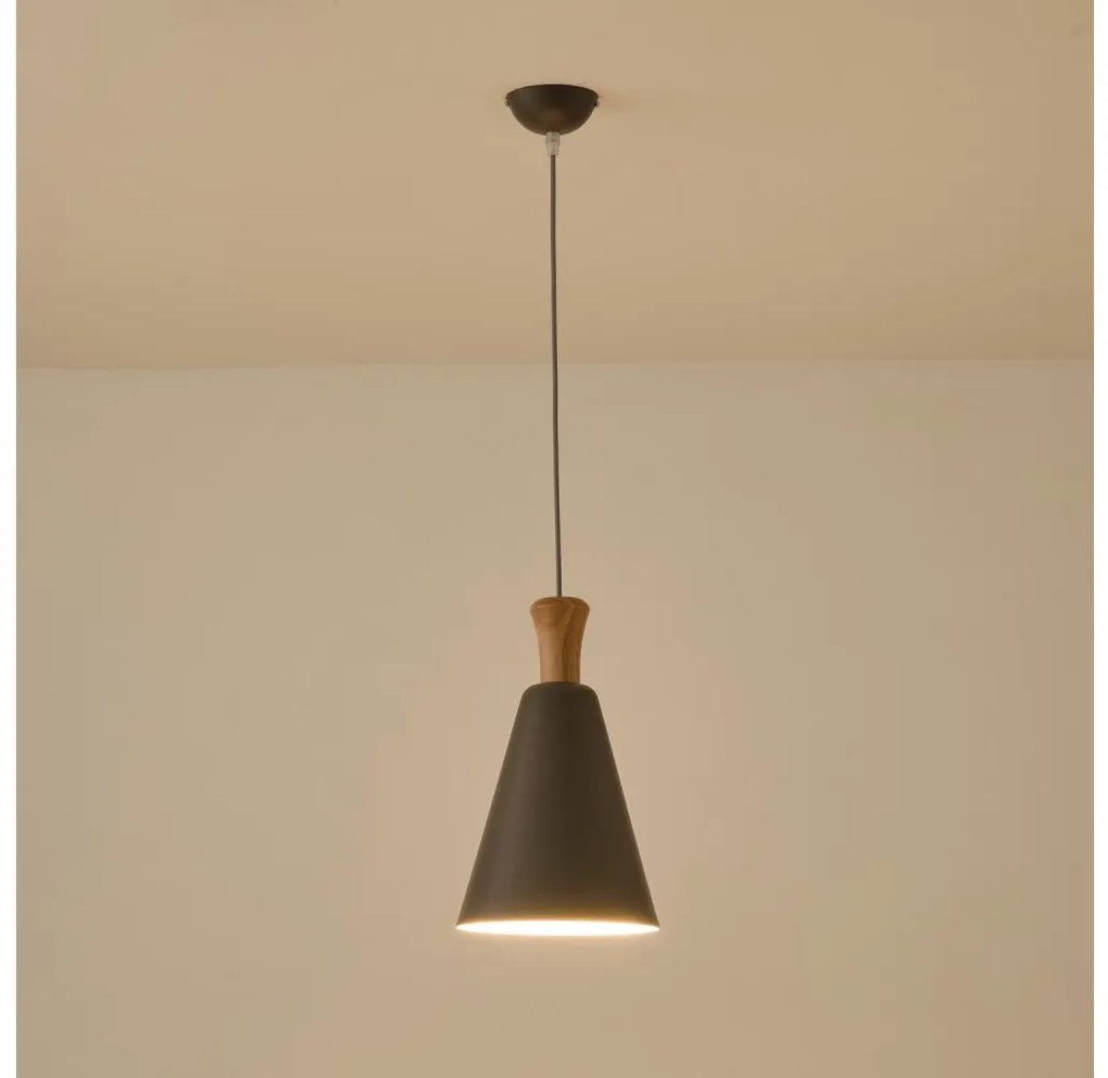 Lustră pe cablu 1xE27/15W/230V gri pr. 20 cm