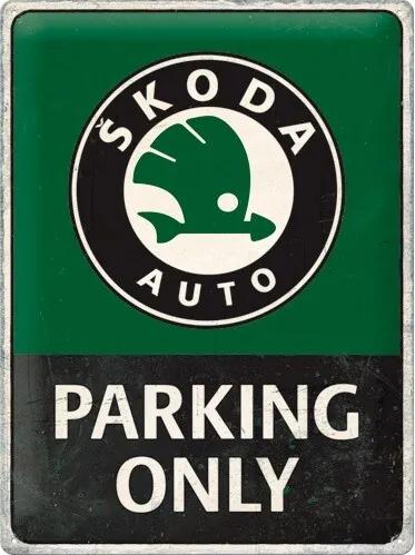 Placă metalică Škoda Auto - Parking Only, (30 x 40 cm)