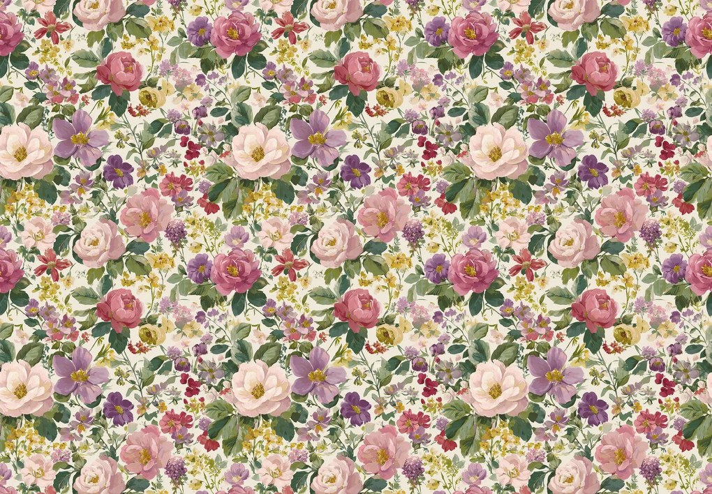 Fototapet - Pictură florală cu model (147x102 cm)