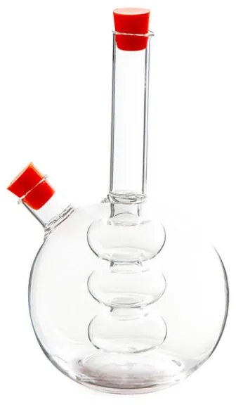 Recipient pentru oțet și ulei 2in1 Luigi Ferrero FR-6044, 20 cm, închidere ermetică, sticlă, portocaliu