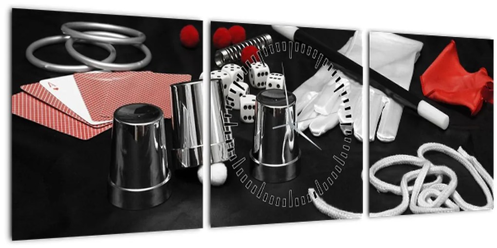 Tablou cu uneltele de magie (cu ceas) (90x30 cm)