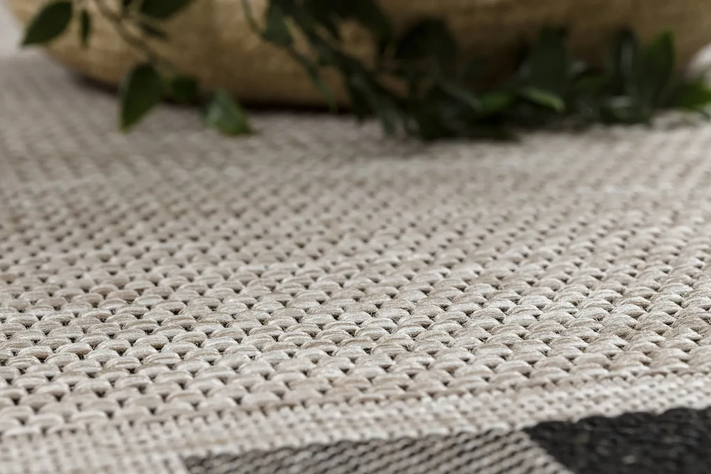 Covor sisal Floorlux 20195 argintiu  si negru