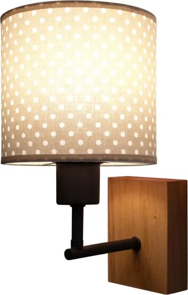Brilagi - Lampă de perete BOBO WOOD 1xE27/25W/230V stejar/negru/bej/cu buline