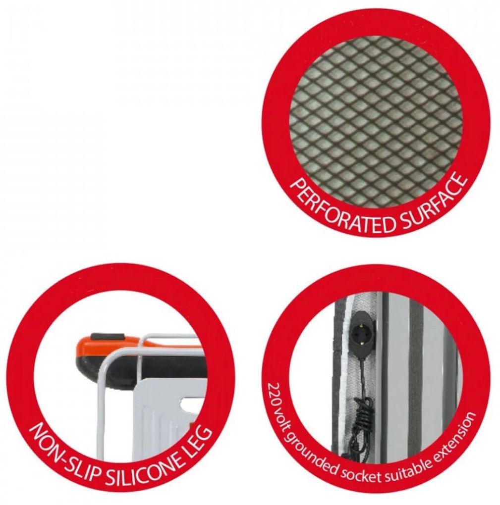 Masa de calcat Premium Harbinger® Millenyum , Pentru fier si statie de calcat, Suprafata de calcare 46X127 cm, Inaltime ajustabila 80-105 cm,