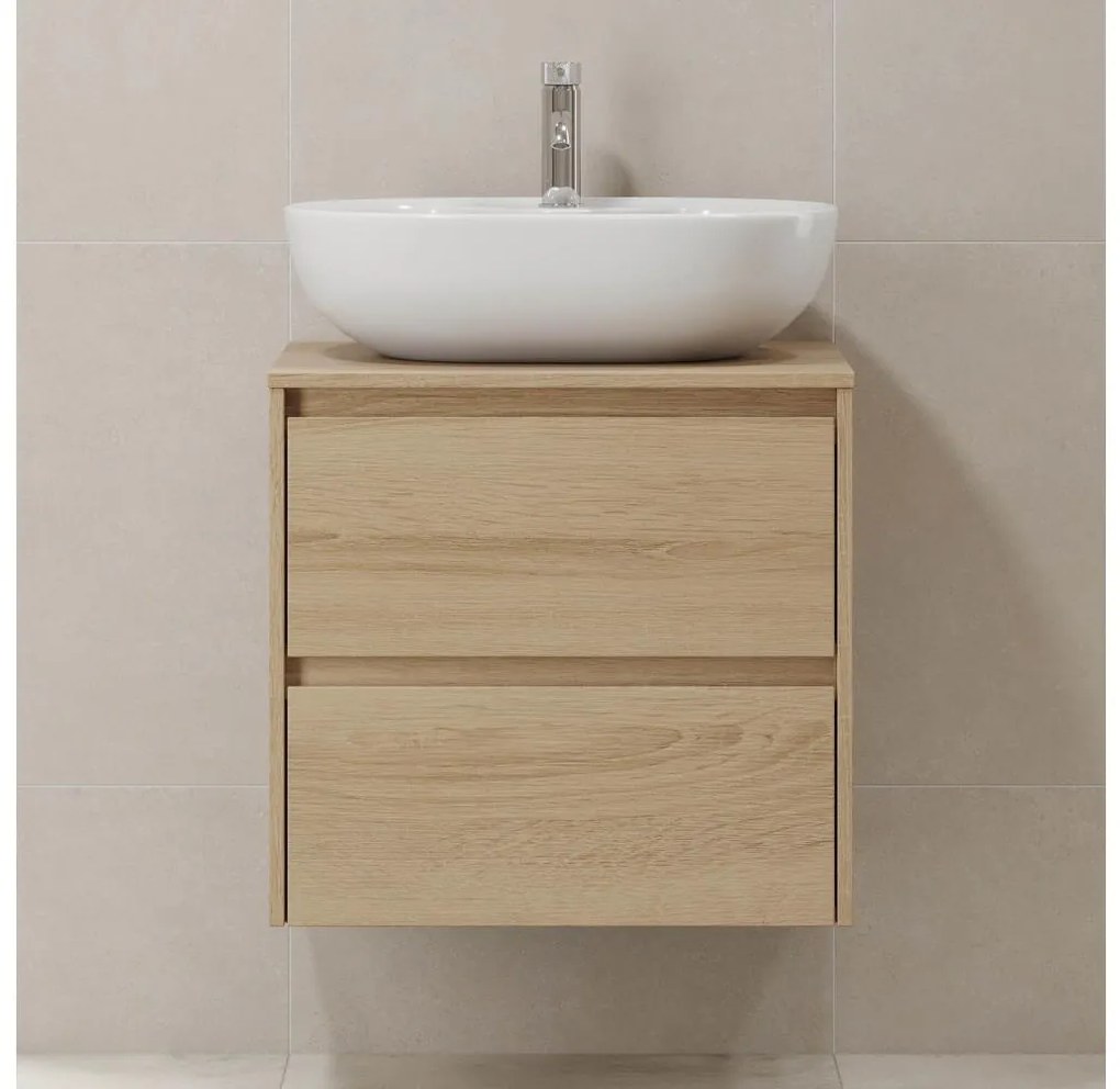 Dulap de baie TRONDHEIM 60 cm pentru chiuvetă, stejar