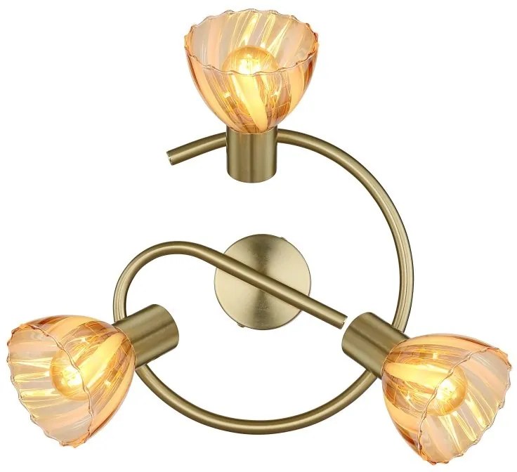 Plafoniera metal alama sticla chihlimbar ZACHERY 3L