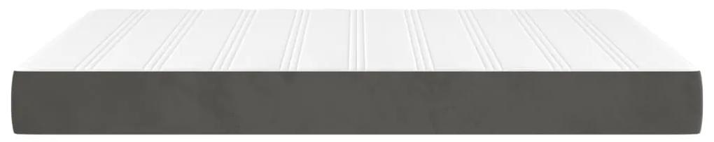 Saltea de pat cu arcuri, gri inchis, 140x200x20 cm, catifea Morke gra, 140 x 200 cm