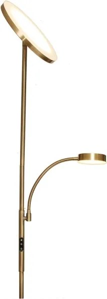 Lampă de podea LED reglabilă NORA, 25W/230V (2200/3000/4000K) + LED 5W 3000K, auriu, cu telecomandă