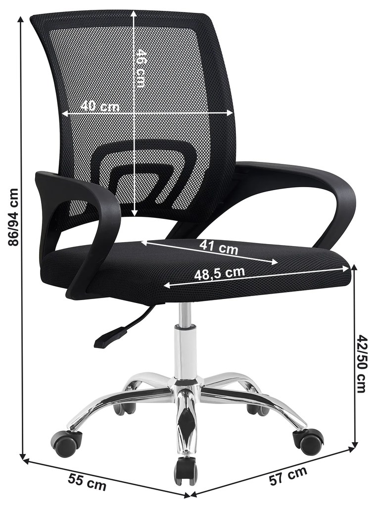 Scaun de birou, negru/ negru, DEX 4 NEW
