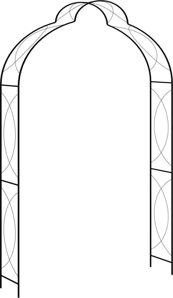 vidaXL Arcadă de grădină, negru, 150 x 34 x 240 cm, fier