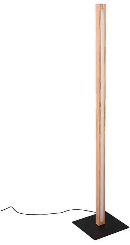 Lampadar negru/în culoare naturală LED (înălțime 115 cm) Bellari – Trio