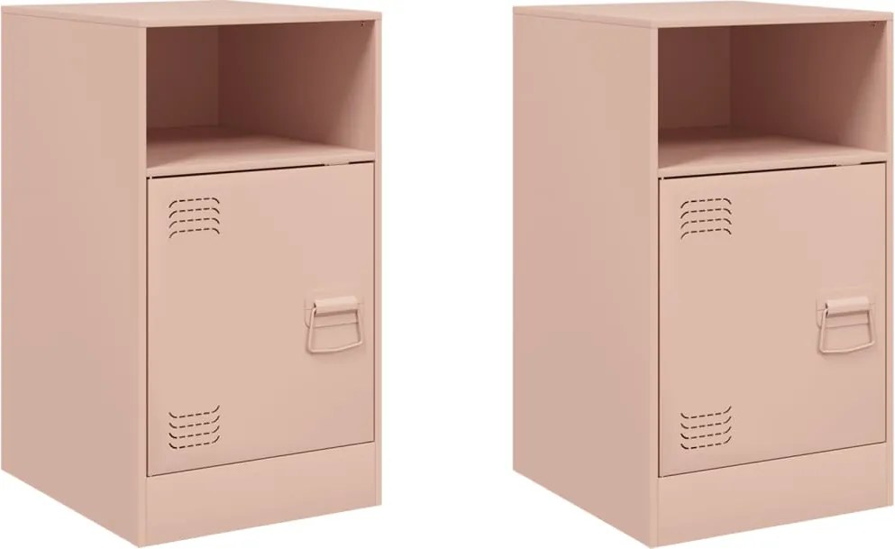 vidaXL Noptiere, 2 buc., 34,5x39x62 , 34,5x39x62 cm, oțel