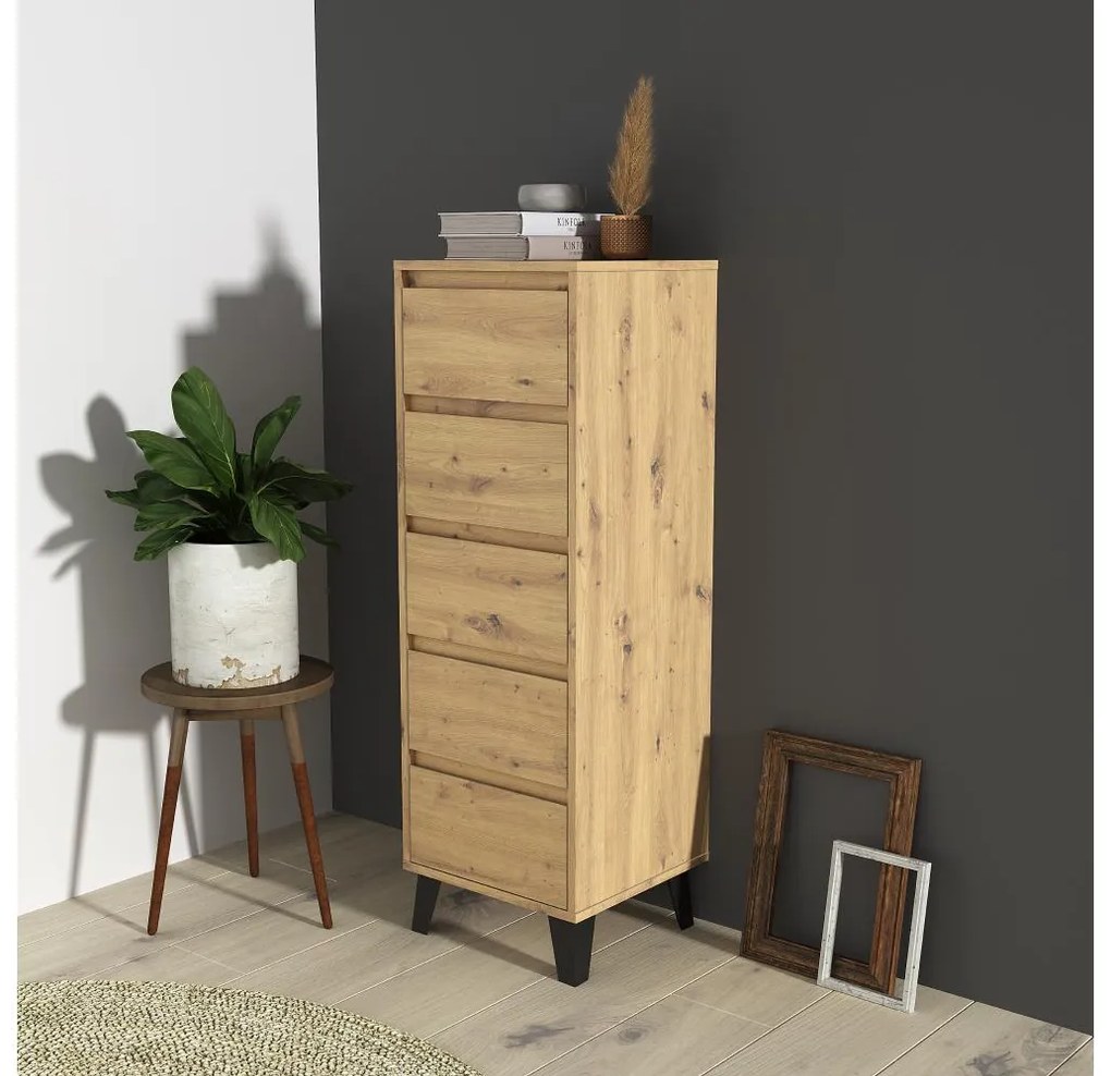 Comodă Brisas 3 (stejar artisan + negru) . 1116261