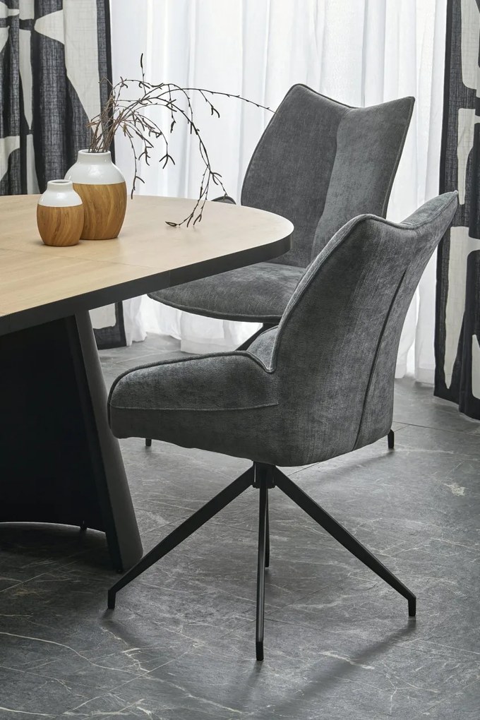Masa extensibila Giacomo natur/negru L180-240 cm