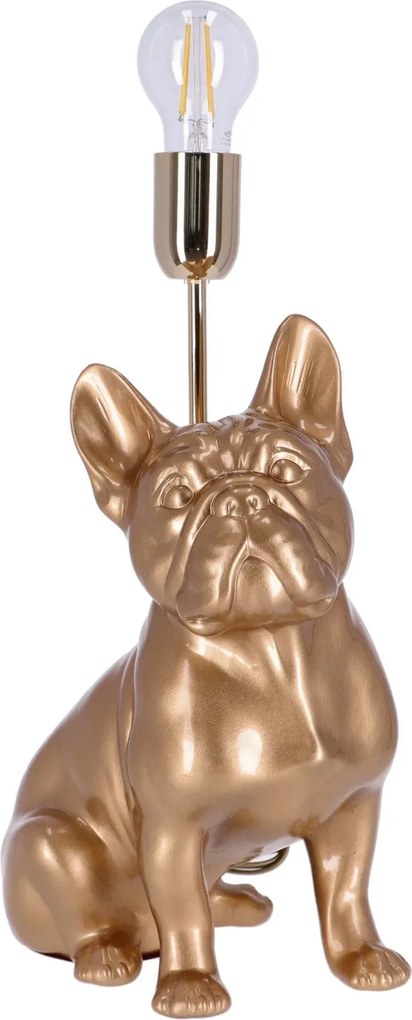 Lampa ceramica Bulldog auriu h 35 cm