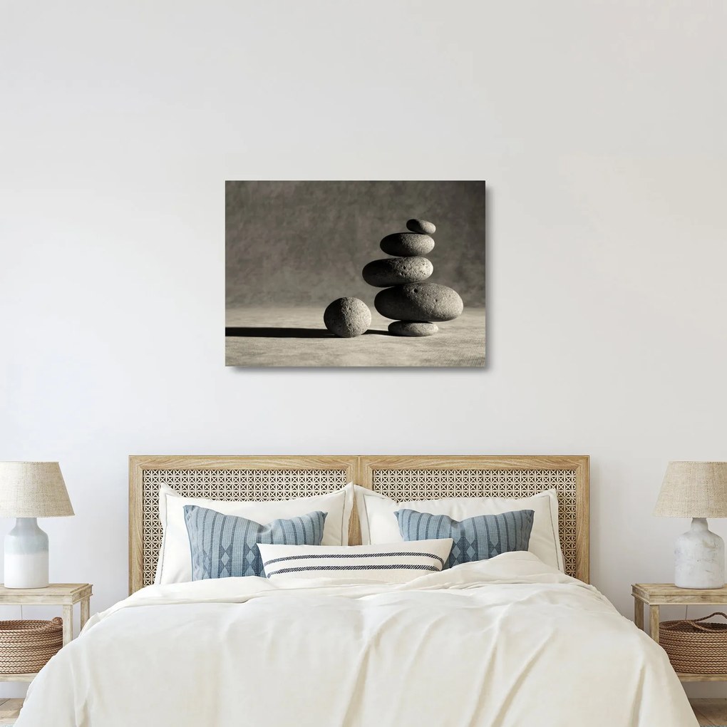Tablou pe sticlă - Pietre gri (70x50 cm)