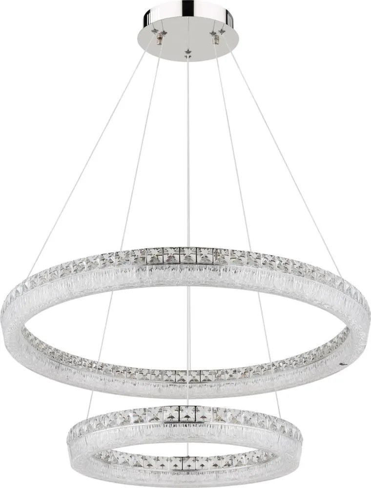 Globo 67387-72 - Lustră LED dimmabilă suspendată pe cablu LAUREL 72W/230V, sticlă transparentă + telecomandă