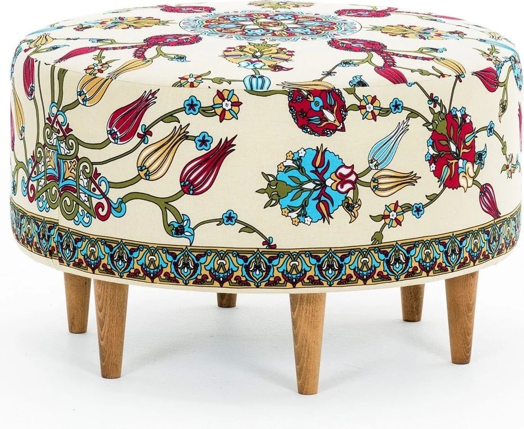 Taburet RIMINI, multicolor, stofa clasica, 65x65x40 cm