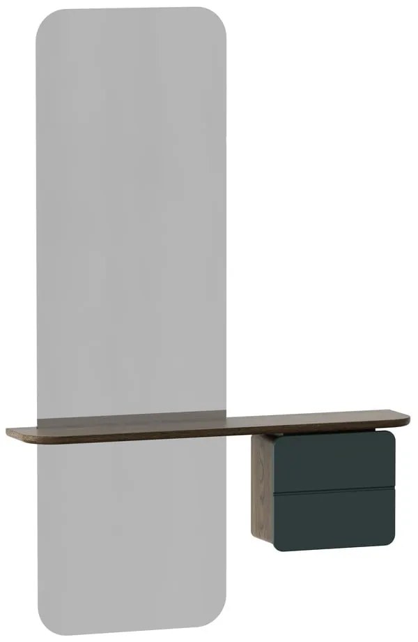 Set pentru hol verde închis/maro cu aspect de lemn de stejar One More Look – UMAGE