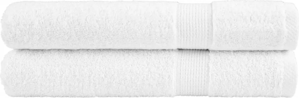 vidaXL Prosoape premium, SOLUND 2 buc alb 100x200cm 600gsm