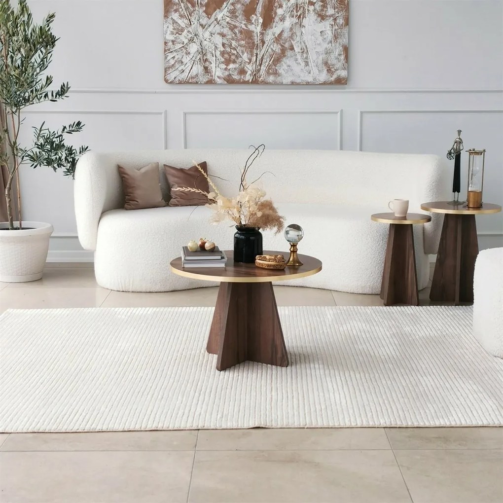 Măsuță de conferință Mushroom Gold and Walnut
