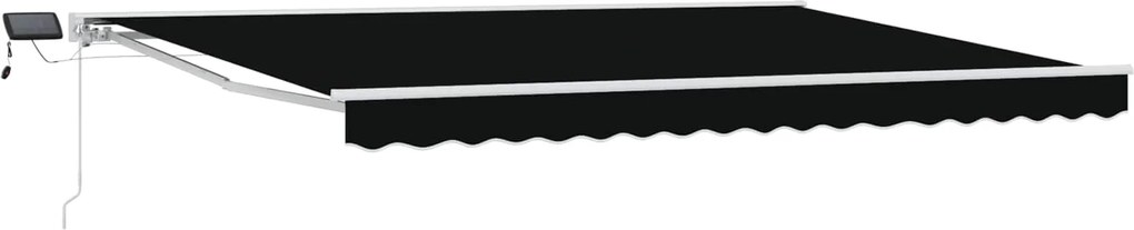 vidaXL Cadru manual de marchiză cu LED-uri Negru 4 × 3 m