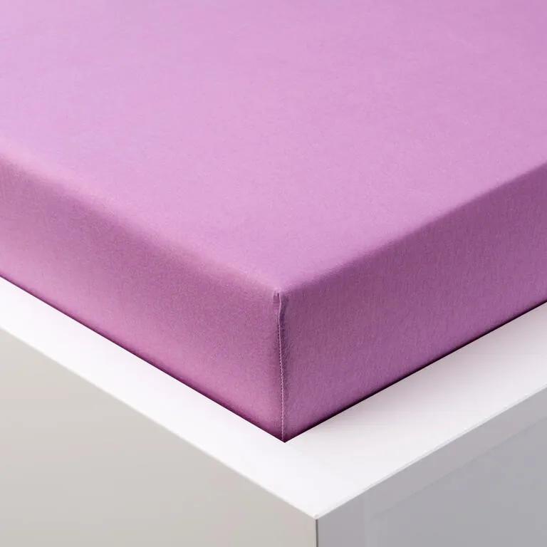 Cearşaf elastic jersey GRAND lila pat dublu