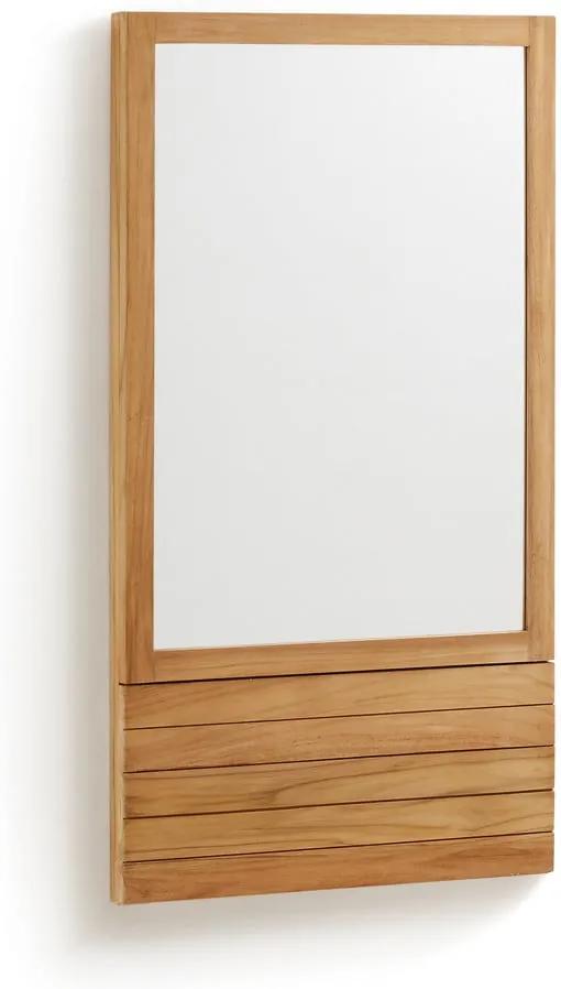 Oglindă cu ramă din lemn de tec La Forma Sunday, 60 x 110 cm