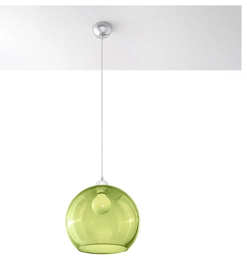 Lustră verde cu abajur din sticlă ø 30 cm Bilbao – Sollux