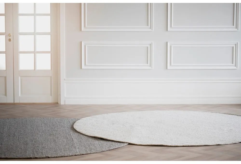 Covor gri rotund din lână ø 250 cm Auckland - Rowico