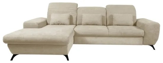 Colțar extensibil ALTA, tapițat, cu spațiu de depozitare, șezlong pe partea stângă, bej