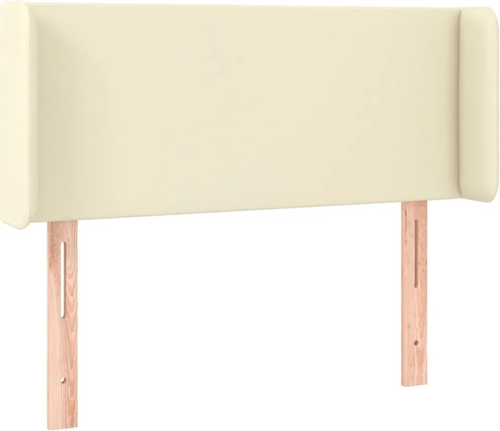 vidaXL Tăblie de pat cu aripioare crem 83x16x78/88 cm piele ecologică