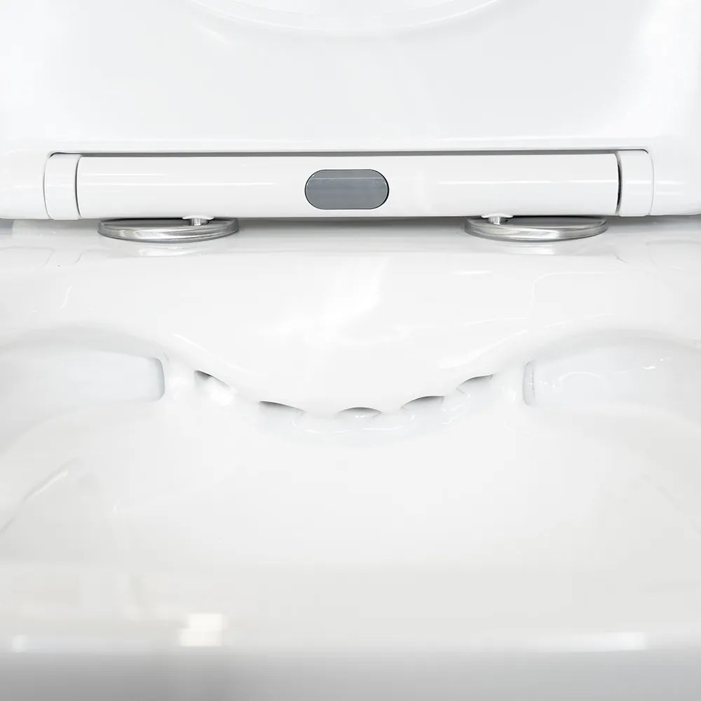 Toaletă compactă monobloc Nile cu scaun cu închidere moale și spălare din spate