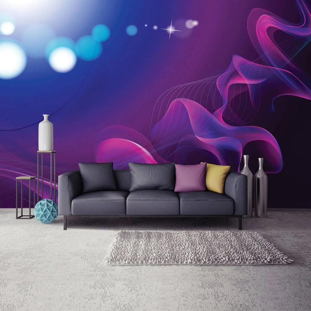 Fototapet - Valuri abstracte violete (254x184 cm)