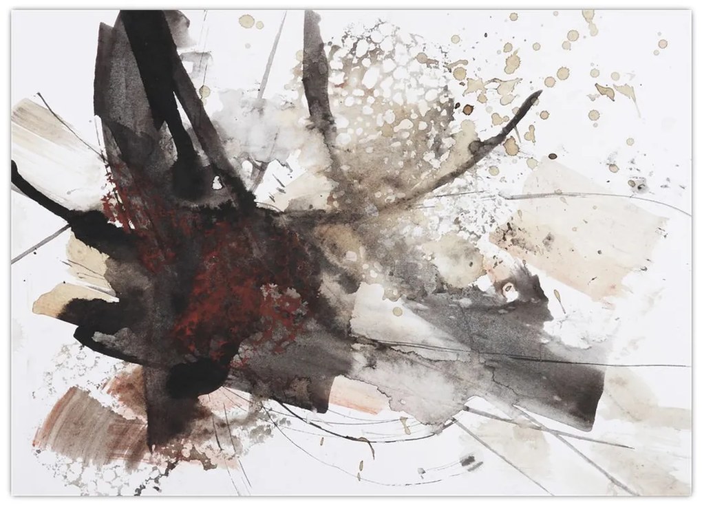 Tablou pe sticlă cu pictură abstactă (70x50 cm)