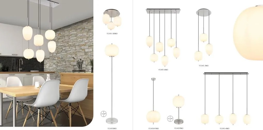 Pendul design modern Blacky I nickel, opal