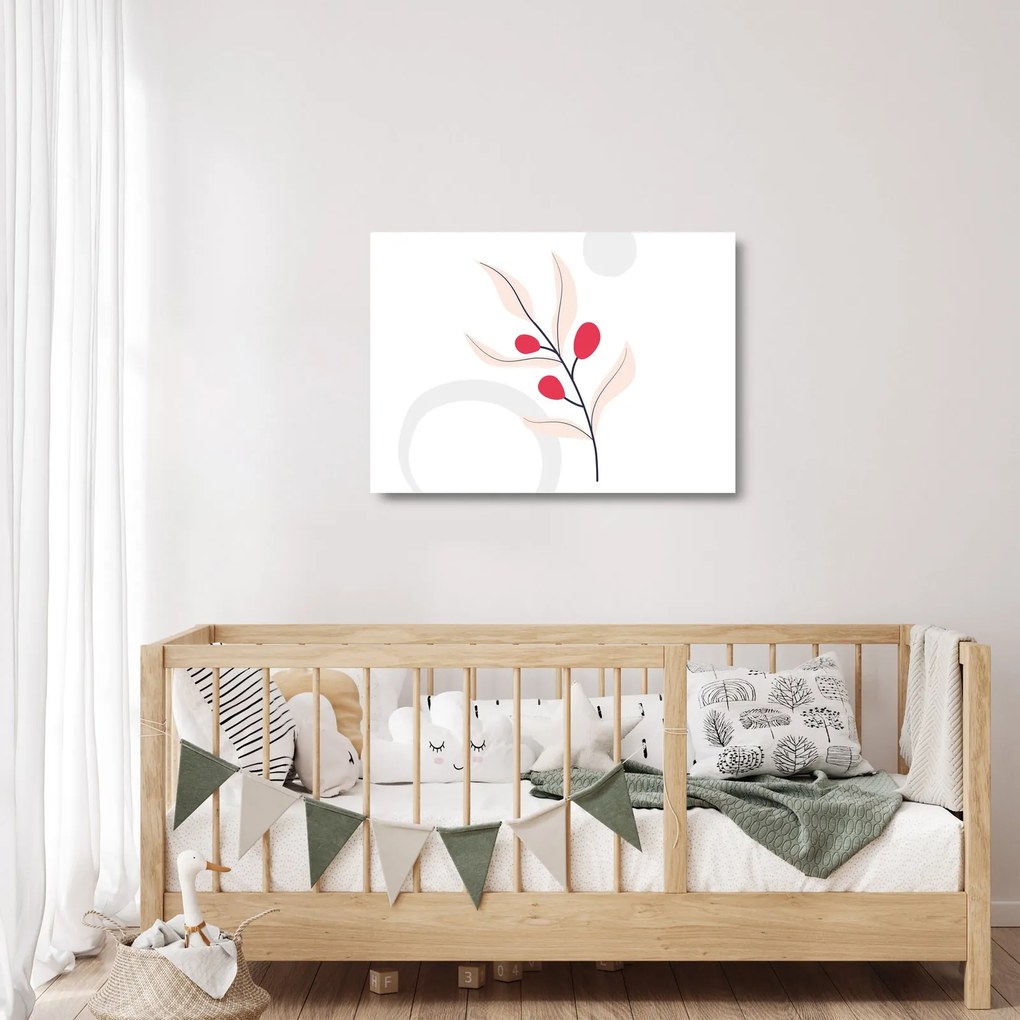 Tablou pe sticlă - Abstracție florală roz N⁰3 (70x50 cm)