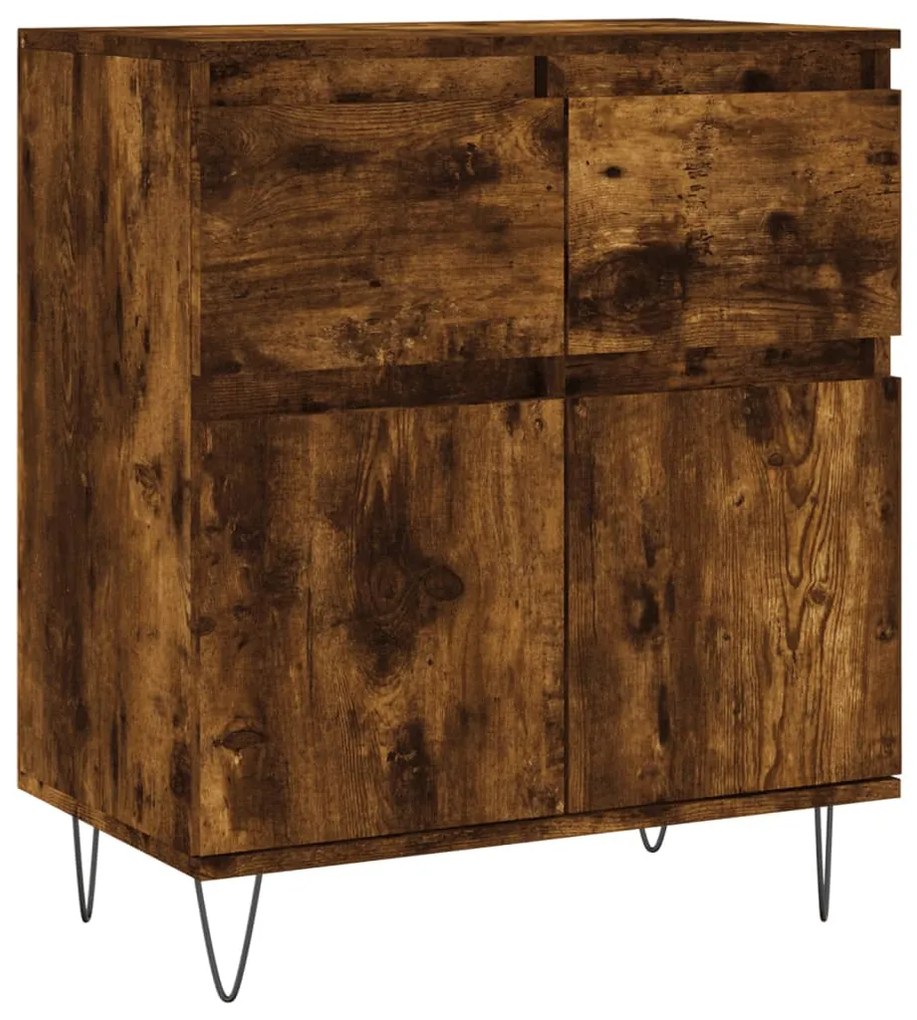 vidaXL Servantă, stejar fumuriu, 60x30x75 cm, lemn compozit