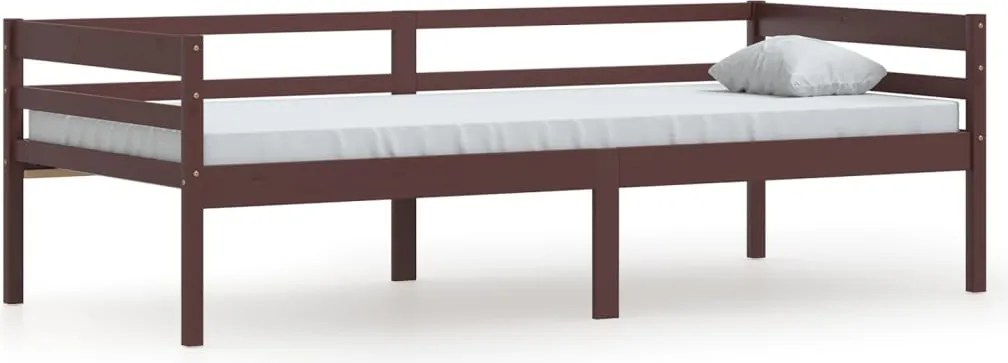 vidaXL Cadru de pat, maro închis, 90x200 cm, lemn masiv de pin