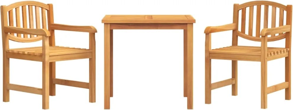 vidaXL Set mobilier pentru grădină, 3 piese, lemn masiv de tec