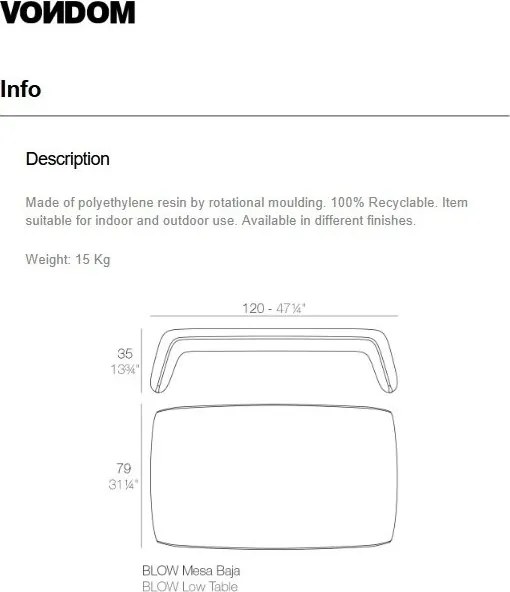 Masuta cafea de exterior / interior design modern premium BLOW