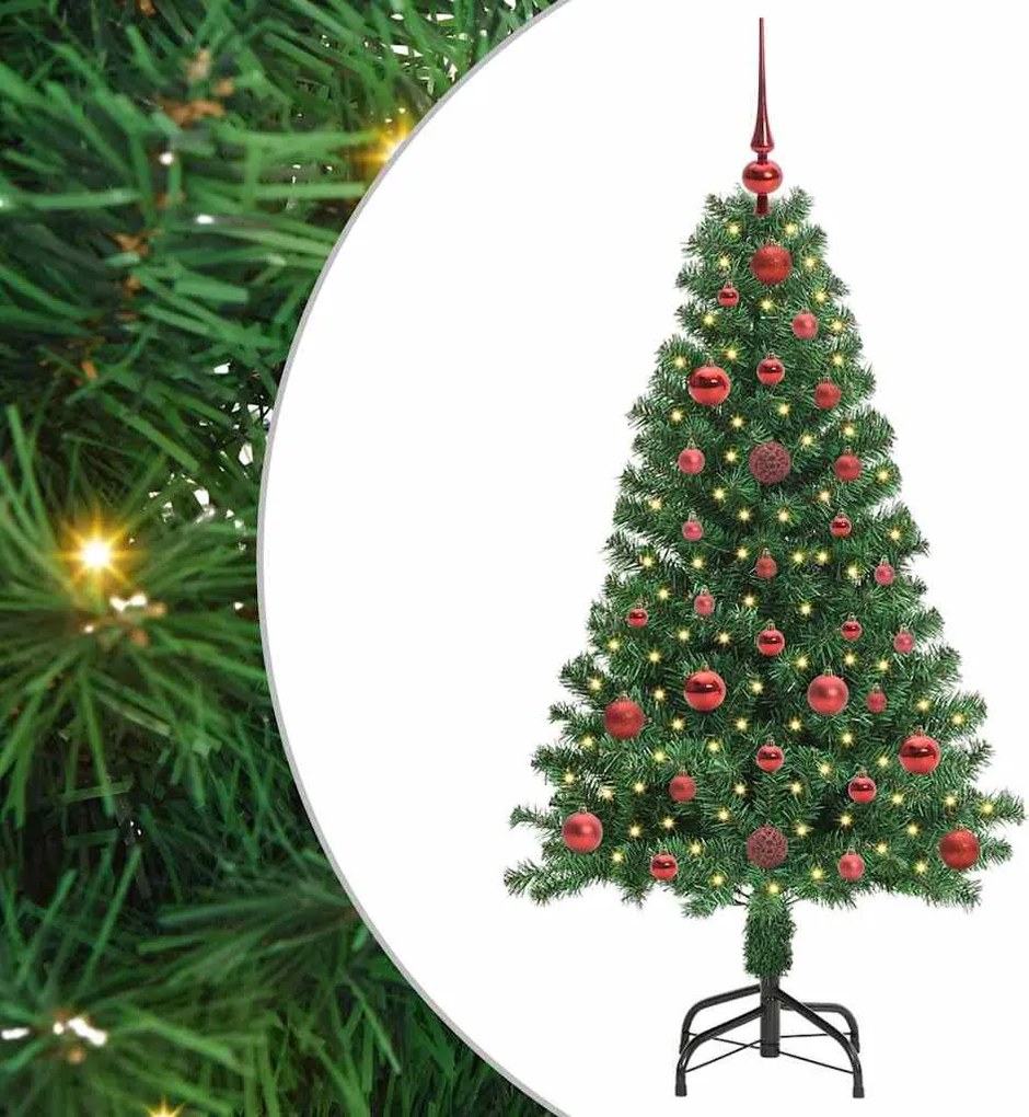 vidaXL Brad de Crăciun artificial Verde 120 cm PVC și Oțel și Plastic