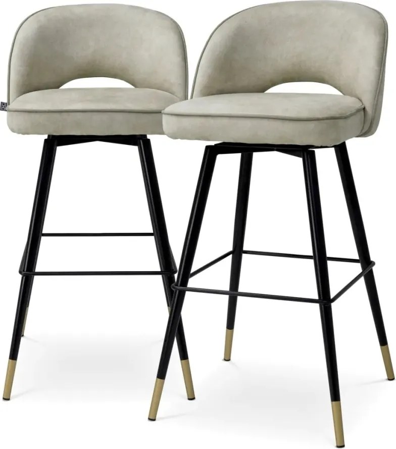 Set de 2 scaune bar design LUX Cliff, Mayer silver